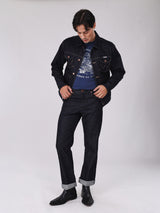 REGULAR FIT BEYOND DENIM COLLECTION MEN'S DENIM JACKET RAW DENIM