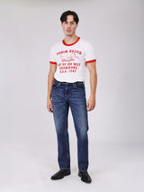 กางเกงยีนส์ผู้ชาย คอลเลคชั่น BEYOND DENIM TEXAS FIT เอวกลาง ทรงตรง สียีนส์กลาง