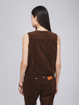 REGULAR FIT BEYOND INDIGO COLLECTION WOMEN'S VEST BROWN