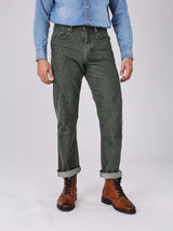 กางเกงยีนส์ผู้ชาย คอลเลคชั่น BEYOND DENIM MWZ FIT เอวกลาง ทรงตรง สีเขียว