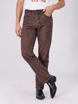 กางเกงยีนส์ผู้ชาย คอลเลคชั่น BEYOND DENIM MWZ FIT เอวกลาง ทรงตรง สีน้ำตาล