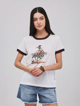 REGULAR FIT BEYOND DENIM COLLECTION WOMEN'S SHORT SLEEVE T-SHIRT OFF-WHITE