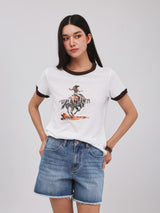REGULAR FIT BEYOND DENIM COLLECTION WOMEN'S SHORT SLEEVE T-SHIRT OFF-WHITE