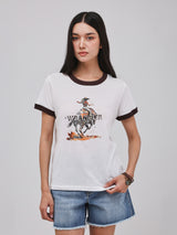 REGULAR FIT BEYOND DENIM COLLECTION WOMEN'S SHORT SLEEVE T-SHIRT OFF-WHITE
