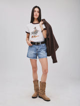 REGULAR FIT BEYOND DENIM COLLECTION WOMEN'S SHORT SLEEVE T-SHIRT OFF-WHITE