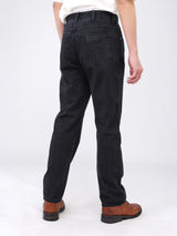 กางเกงยีนส์ผู้ชาย คอลเลคชั่น BEYOND INDIGO TEXAS FIT เอวกลาง ทรงตรง สีดำ