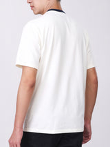 เสื้อยืดแขนสั้นผู้ชาย ทรงตรง สีครีม
