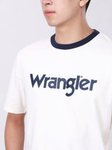 เสื้อยืดแขนสั้นผู้ชาย ทรงตรง สีครีม