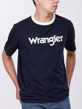 เสื้อยืดแขนสั้นผู้ชาย ทรงตรง สีกรมท่า