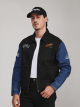 REGULAR FIT RODEO RACING COLLECTION MEN'S DENIM JACKET BLACK
