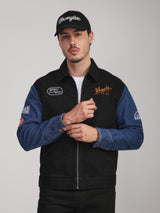 REGULAR FIT RODEO RACING COLLECTION MEN'S DENIM JACKET BLACK