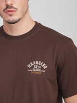เสื้อยืดแขนสั้นผู้ชาย คอลเลคชั่น RODEO RACING ทรงตรง สีน้ำตาล