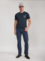 เสื้อยืดแขนสั้นผู้ชาย คอลเลคชั่น RODEO RACING ทรงตรง สีกรมท่า