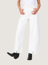 กางเกงยีนส์ผู้หญิง คอลเลคชั่น EVERYDAY WITH WRANGLER BARREL FIT เอวสูง ทรงขากว้าง สีขาว