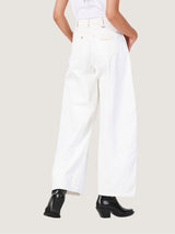 กางเกงยีนส์ผู้หญิง คอลเลคชั่น EVERYDAY WITH WRANGLER BARREL FIT เอวสูง ทรงขากว้าง สีขาว