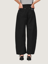 กางเกงยีนส์ผู้หญิง คอลเลคชั่น EVERYDAY WITH WRANGLER BARREL FIT เอวสูง ทรงขากว้าง สีดำ