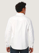 เสื้อเชิ้ตแขนยาวผู้ชาย คอลเลคชั่น EVERYDAY WITH WRANGLER ทรงตรง สีขาว