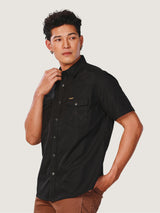 REGULAR FIT EVERYDAY WITH WRANGLER COLLECTION MEN'S SHIRT SHORT SLEEVE BLACK