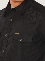 REGULAR FIT EVERYDAY WITH WRANGLER COLLECTION MEN'S SHIRT SHORT SLEEVE BLACK