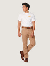 เสื้อยืดแขนสั้นผู้ชาย คอลเลคชั่น EVERYDAY WITH WRANGLER ทรงตรง สีครีม