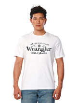 เสื้อยืดแขนสั้นผู้ชาย คอลเลคชั่น EVERYDAY WITH WRANGLER ทรงตรง สีครีม