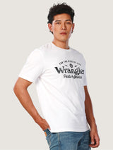 เสื้อยืดแขนสั้นผู้ชาย คอลเลคชั่น EVERYDAY WITH WRANGLER ทรงตรง สีครีม