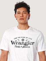 เสื้อยืดแขนสั้นผู้ชาย คอลเลคชั่น EVERYDAY WITH WRANGLER ทรงตรง สีครีม