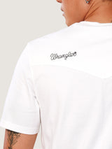 เสื้อยืดแขนสั้นผู้ชาย คอลเลคชั่น EVERYDAY WITH WRANGLER ทรงตรง สีครีม