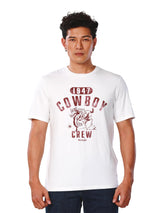 เสื้อยืดแขนสั้นผู้ชาย คอลเลคชั่น EVERYDAY WITH WRANGLER ทรงตรง สีขาว