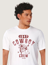 เสื้อยืดแขนสั้นผู้ชาย คอลเลคชั่น EVERYDAY WITH WRANGLER ทรงตรง สีขาว