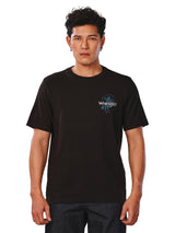 เสื้อยืดแขนสั้นผู้ชาย คอลเลคชั่น EVERYDAY WITH WRANGLER ทรงตรง สีดำ