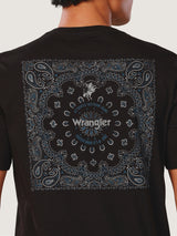 เสื้อยืดแขนสั้นผู้ชาย คอลเลคชั่น EVERYDAY WITH WRANGLER ทรงตรง สีดำ