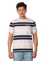 เสื้อยืดแขนสั้นผู้ชาย คอลเลคชั่น EVERYDAY WITH WRANGLER ทรงตรง สีเบจ
