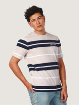 เสื้อยืดแขนสั้นผู้ชาย คอลเลคชั่น EVERYDAY WITH WRANGLER ทรงตรง สีเบจ