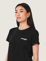 REGULAR FIT EVERYDAY WITH WRANGLER COLLECTION WOMEN'S SHORT SLEEVE T-SHIRT BLACK