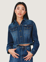 CROPPED FIT EVERYDAY WITH WRANGLER COLLECTION WOMEN'S DENIM JACKET DARK INDIGO