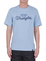 เสื้อยืดแขนสั้นผู้ชาย คอลเลคชั่น EVERYDAY WITH WRANGLER ทรงตรง สีฟ้า