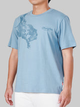 เสื้อยืดแขนสั้นผู้ชาย คอลเลคชั่น EVERYDAY WITH WRANGLER ทรงตรง สีฟ้า