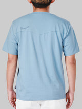 เสื้อยืดแขนสั้นผู้ชาย คอลเลคชั่น EVERYDAY WITH WRANGLER ทรงตรง สีฟ้า