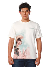 เสื้อยืดแขนสั้นผู้ชาย คอลเลคชั่น EVERYDAY WITH WRANGLER ทรงตรง สีครีม