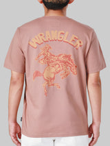 เสื้อยืดแขนสั้นผู้ชาย คอลเลคชั่น EVERYDAY WITH WRANGLER ทรงตรง สีน้ำตาลหม่น