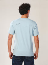 เสื้อยืดแขนสั้นผู้ชาย คอลเลคชั่น EVERYDAY WITH WRANGLER ทรงตรง สีฟ้า