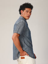 REGULAR FIT EVERYDAY WITH WRANGLER COLLECTION MEN'S SHIRT LONG SLEEVE BLUE