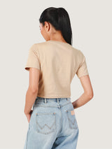 CROPPED FIT EVERYDAY WITH WRANGLER COLLECTION WOMEN'S SHORT SLEEVE T-SHIRT BROWN