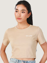 CROPPED FIT EVERYDAY WITH WRANGLER COLLECTION WOMEN'S SHORT SLEEVE T-SHIRT BROWN