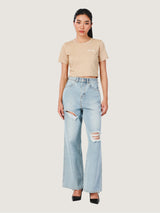 CROPPED FIT EVERYDAY WITH WRANGLER COLLECTION WOMEN'S SHORT SLEEVE T-SHIRT BROWN