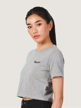 เสื้อยืดแขนสั้นผู้หญิง คอลเลคชั่น EVERYDAY WITH WRANGLER CROPPED FIT สีเทา
