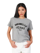 เสื้อยืดแขนสั้นผู้หญิง คอลเลคชั่น EVERYDAY WITH WRANGLER RELAXED FIT สีเทา