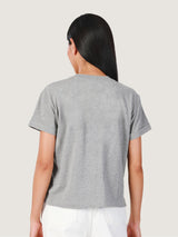 เสื้อยืดแขนสั้นผู้หญิง คอลเลคชั่น EVERYDAY WITH WRANGLER RELAXED FIT สีเทา