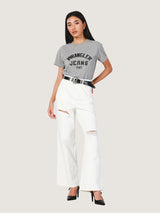 เสื้อยืดแขนสั้นผู้หญิง คอลเลคชั่น EVERYDAY WITH WRANGLER RELAXED FIT สีเทา